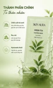 Mặt nạ trà xanh Skin Aura phù hợp với loại da nào?Theo thông tin từ thương hiệu, sản phẩm phù hợp với nhiều loại da, trong đó có da dầu, da hỗn hợp và da thiếu nước. Tuy nhiên, mỗi làn da có đặc điểm riêng nên trải nghiệm sử dụng có thể khác nhau